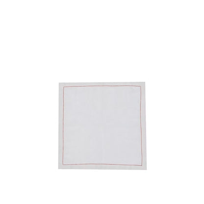 Doppia Linen Napkin Set of 4-White square panel on a white background