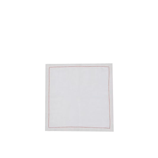 Doppia Linen Napkin Set of 4-White square panel on a white background