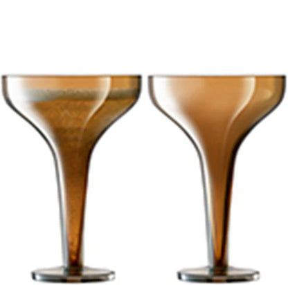 Epoque Champagne Saucer 150ml Amber/Lustre x 2