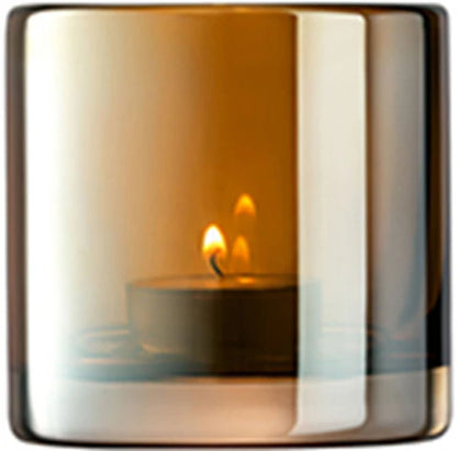 Epoque Tealight Holder H8.5cm Amber/Lustre