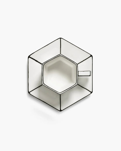 Espresso Cup & Saucer White Black