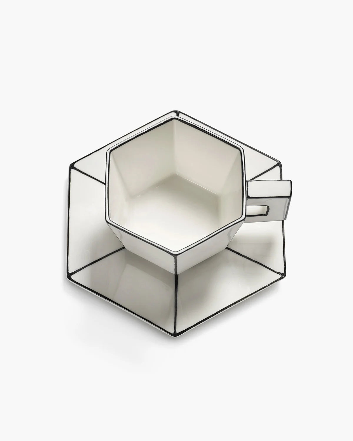 Cappuccino Cup & Saucer White Black