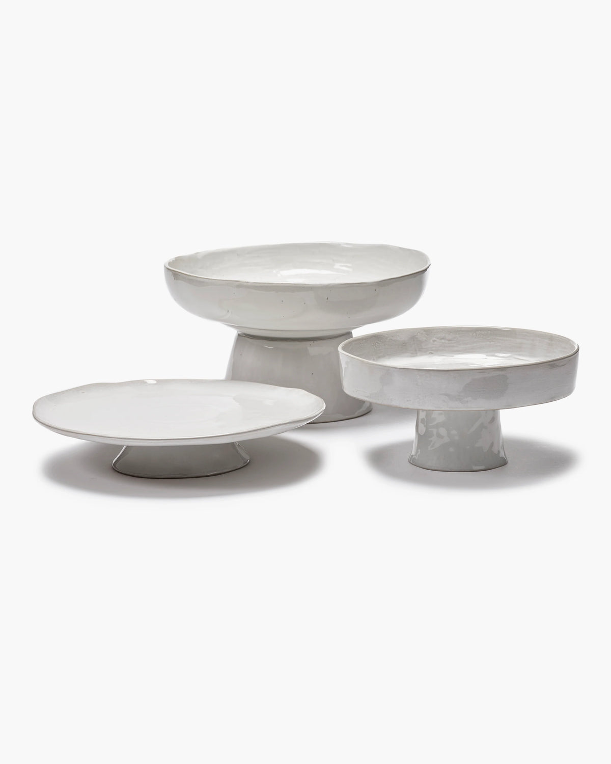 Large Plate On Foot Off-White La Mère