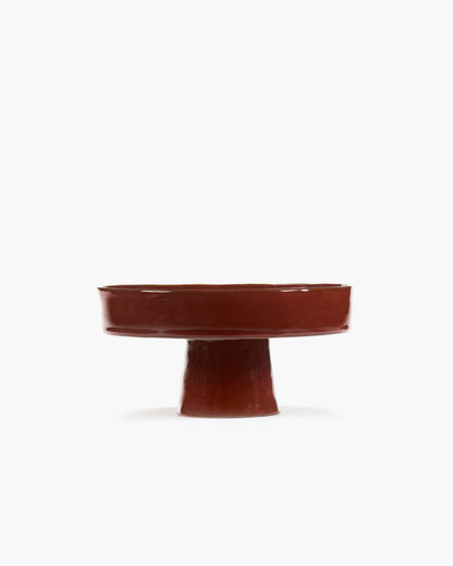 Deep Plate Foot L Venetian Red La Mere