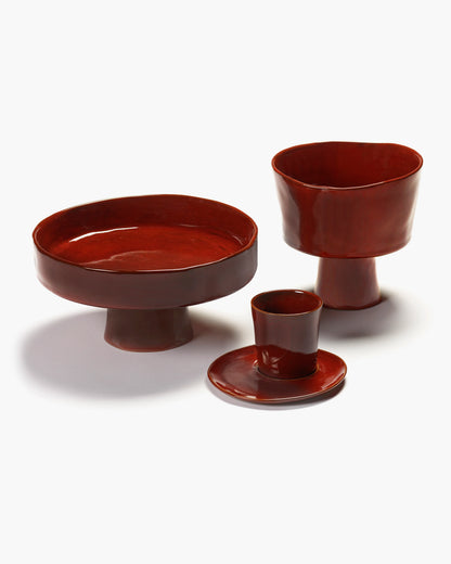 Deep Plate Foot L Venetian Red La Mere