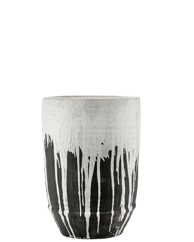 Planter 02 L - Off-White/Dark Brown Dune