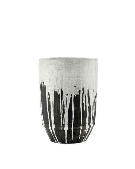 Planter 02 L - Off-White/Dark Brown Dune