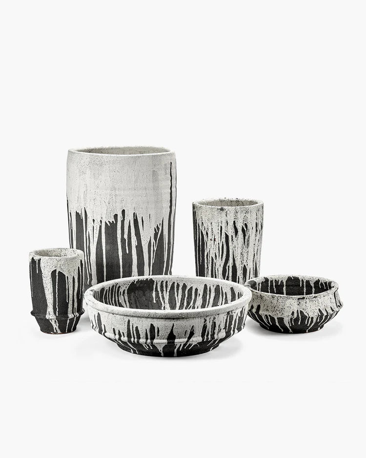 Planter 02 L - Off-White/Dark Brown Dune