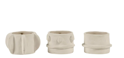 Tealight Holder Set – Beige Molly (Set of 3)