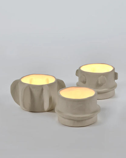 Tealight Holder Set – Beige Molly (Set of 3)