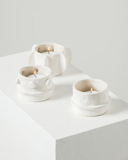 Tealight Holder Set – Beige Molly (Set of 3)