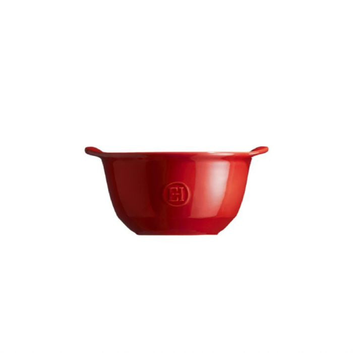Emile Henry Gratin Bowl, 14cm-Red bowl with a logo on a white background