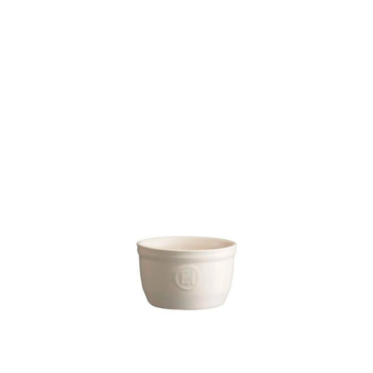 Emile Henry Ramekins, Set of 2-White ceramic bowl with a logo on a white background