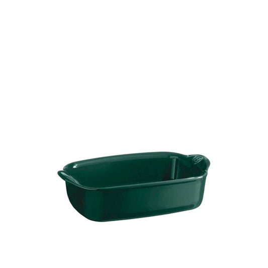 Emile Henry Rectangular Oven Dish-Green rectangular baking dish on a white background