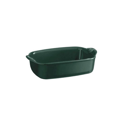 Emile Henry Rectangular Oven Dish-Green rectangular baking dish on a white background