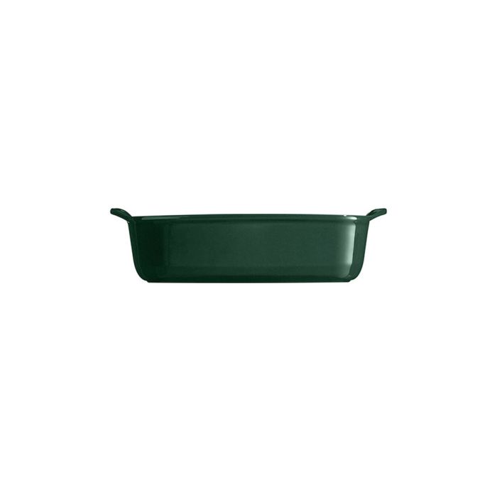 Emile Henry Rectangular Oven Dish-Green rectangular baking dish on a white background