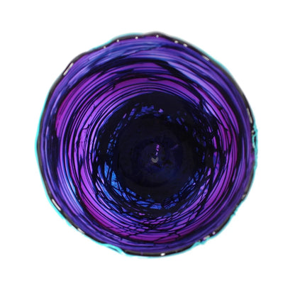 Spaghetti Vase - Clear Purple And Matt Turquoise