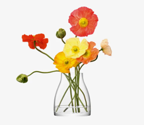 Flower Kiln Vase H21cm Clear