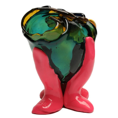 Fioca Vase Extra Colour - Clear Amber, Emerald And Matt Fuchsia