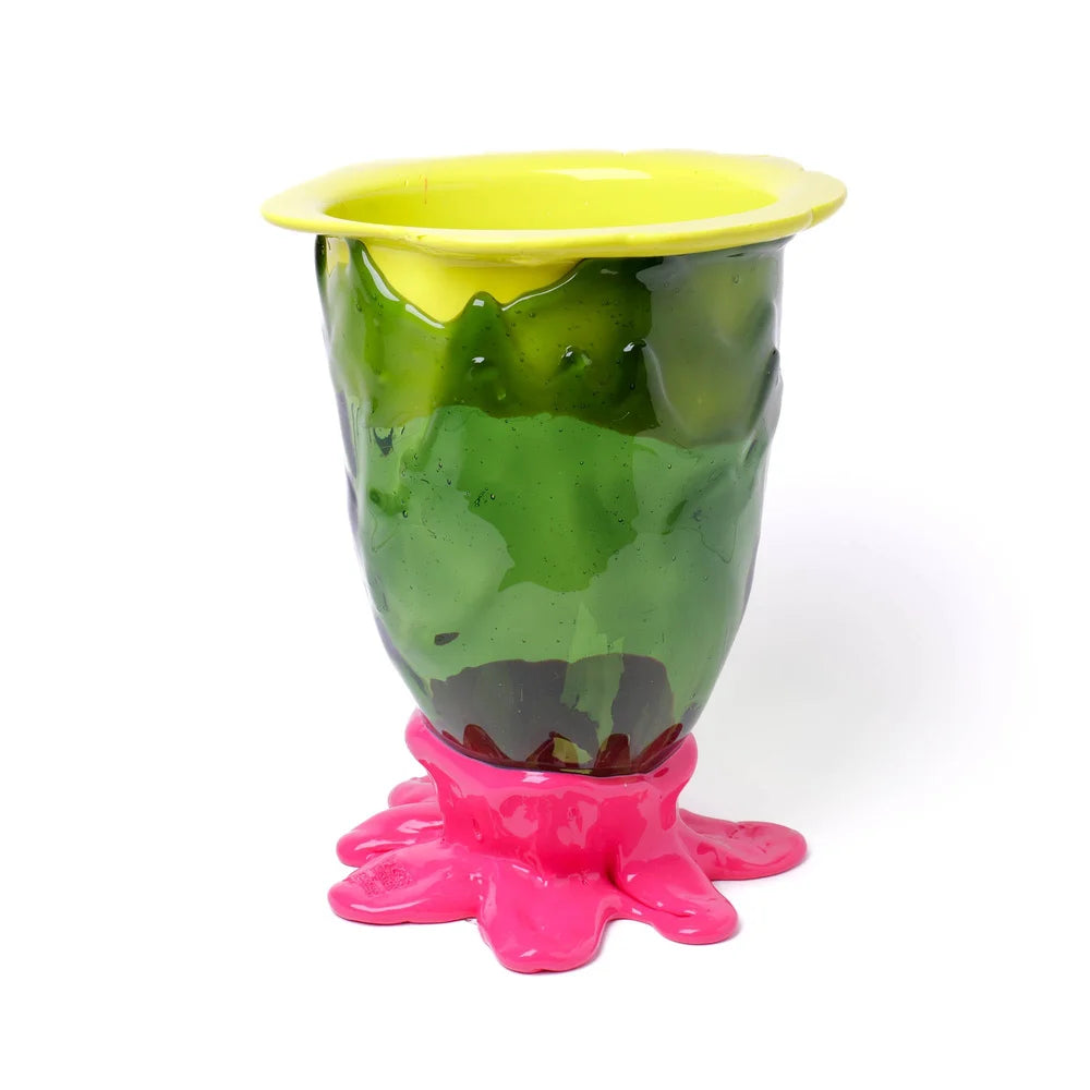 Flower Vase - Fluo Yellow, Clear Bottle Green, Fuchsia