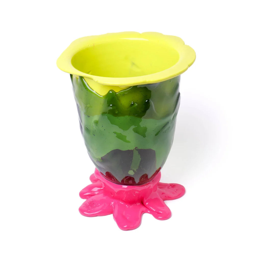 Flower Vase - Fluo Yellow, Clear Bottle Green, Fuchsia