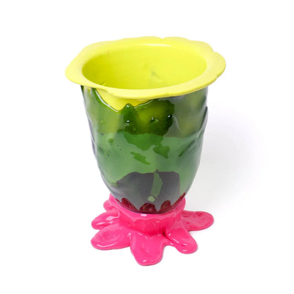 Flower Vase - Fluo Yellow, Clear Bottle Green, Fuchsia