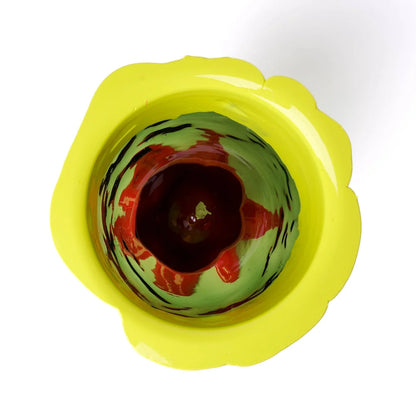 Flower Vase - Fluo Yellow, Clear Bottle Green, Fuchsia