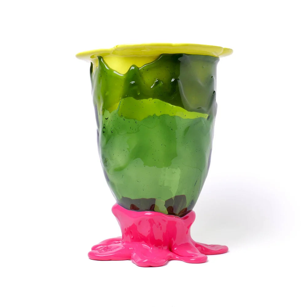 Flower Vase - Fluo Yellow, Clear Bottle Green, Fuchsia