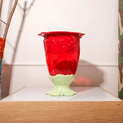 Flower Vase - Red, Clear Red, Mint