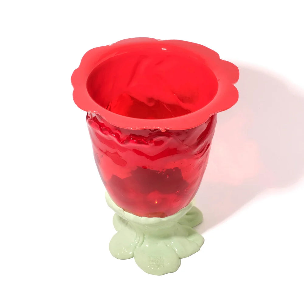 Flower Vase - Red, Clear Red, Mint