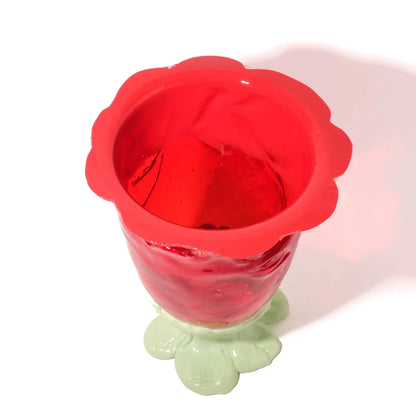 Flower Vase - Red, Clear Red, Mint