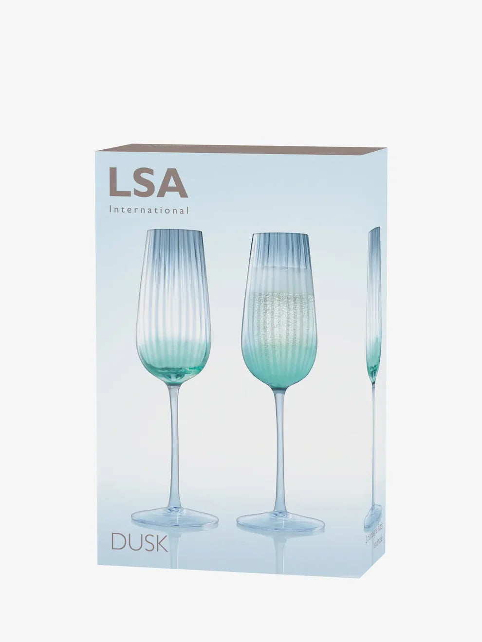 Dusk Champagne Flute 250ml Green/Grey x 3