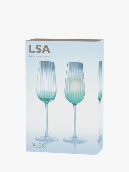 Dusk Champagne Flute 250ml Green/Grey x 3