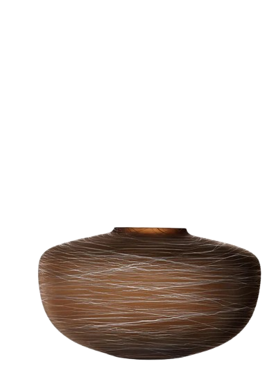 Boulder Vase H17.5cm Earth/Chalk Thread