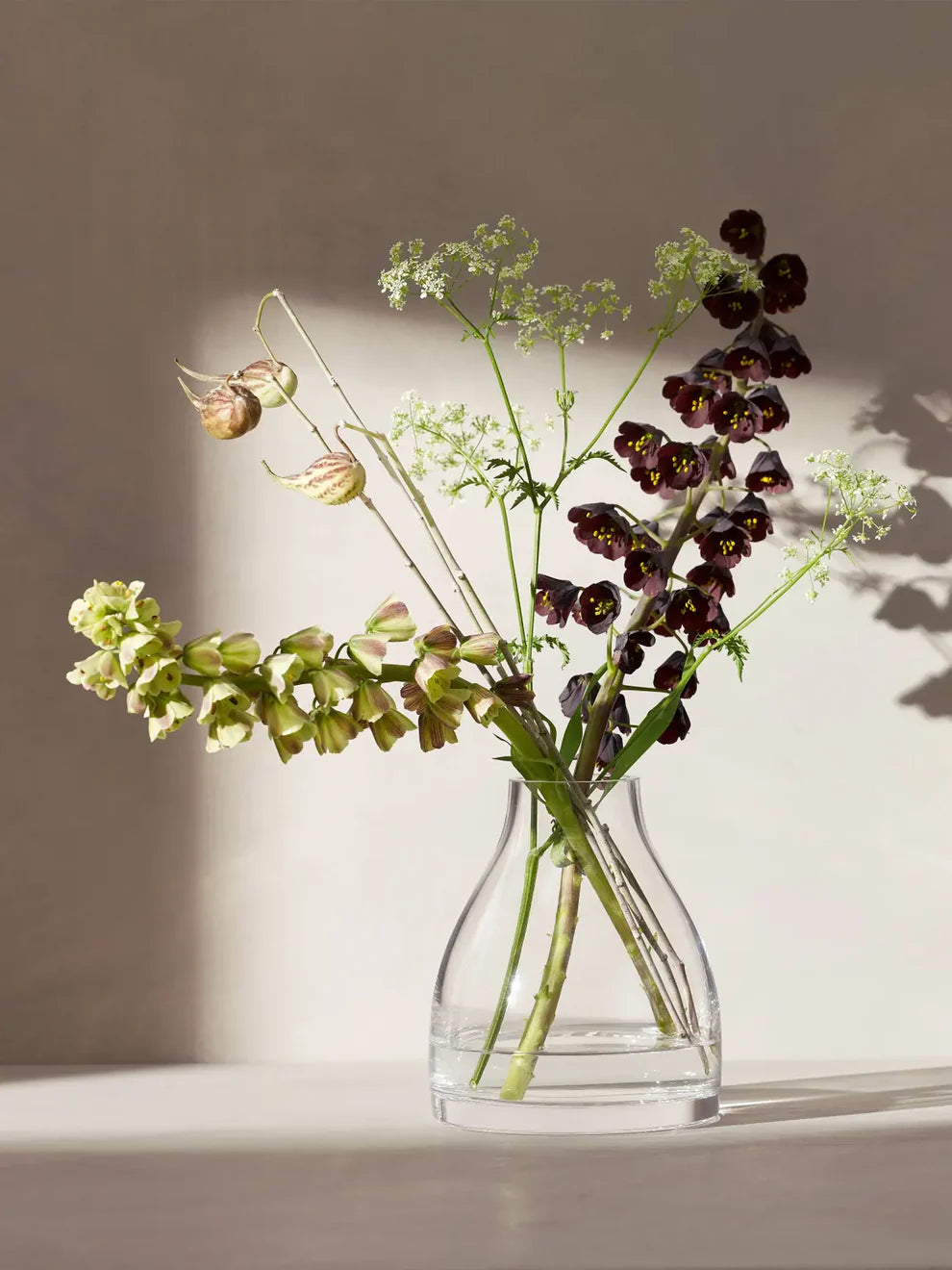 Flower Kiln Vase H16cm Clear