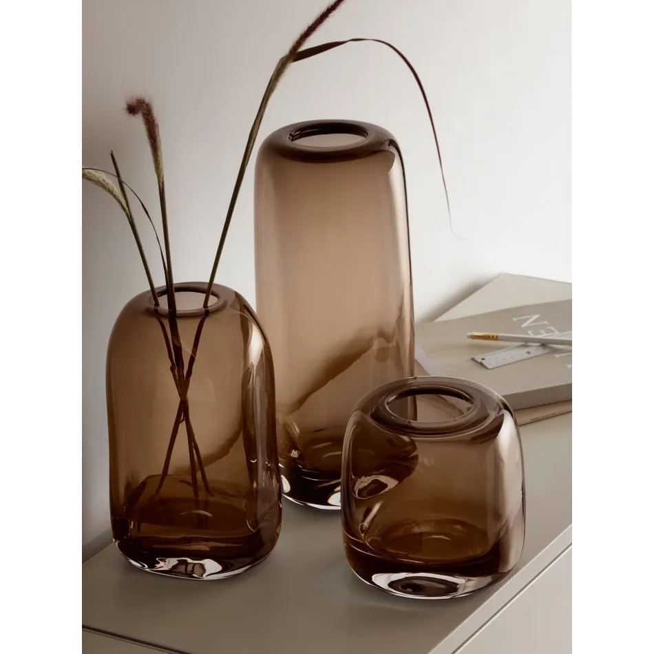 Melt Vase 15cm Mushroom Brown