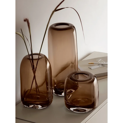 Melt Vase 15cm Mushroom Brown