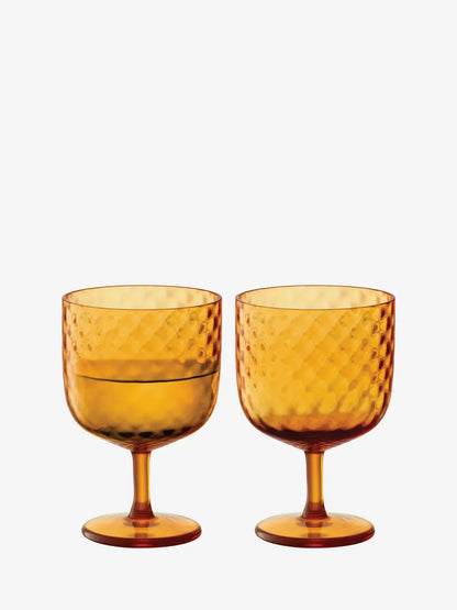 Dapple Wine Glass 325ml Water Sun Amber x 2