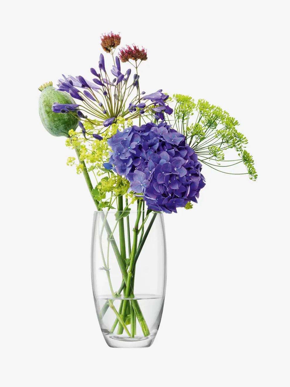 Flower Barrel Bouquet Vase - Clear