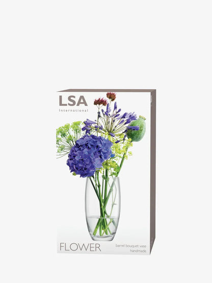 Flower Barrel Bouquet Vase - Clear