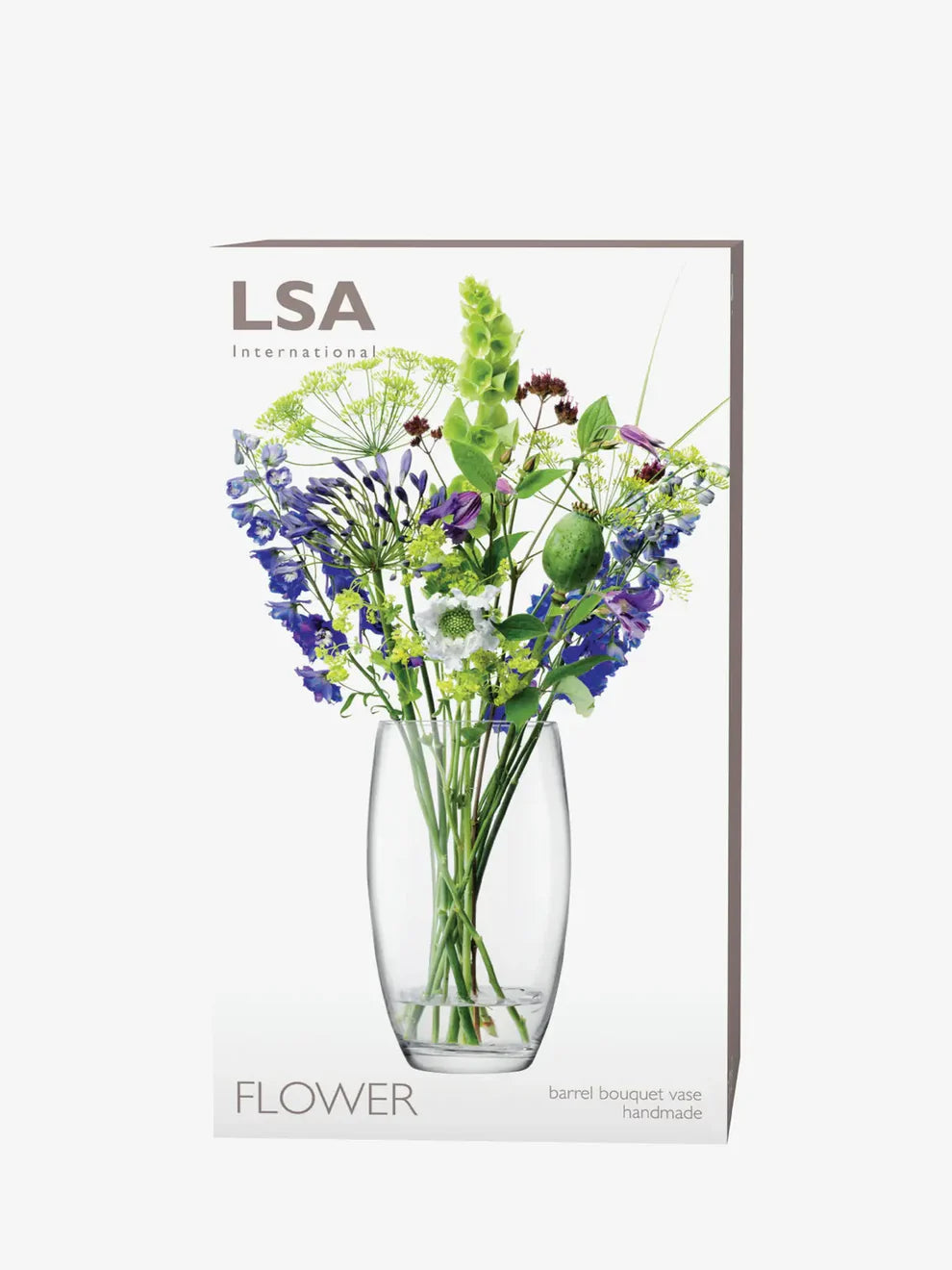 Flower Barrel Bouquet Vase H29cm Clear