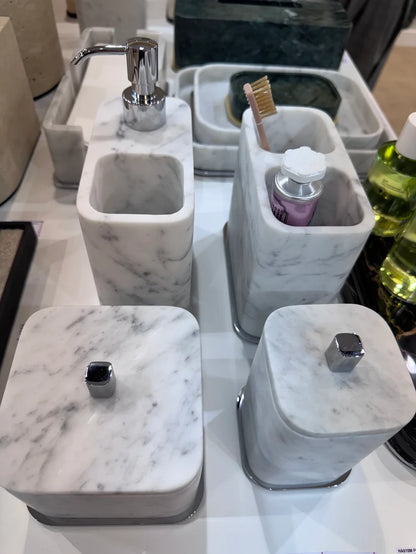 Polo Marble Double Toothbrush Holder