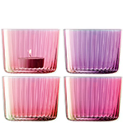 Gems Tealight Holder H6cm Assorted Garnet x 4