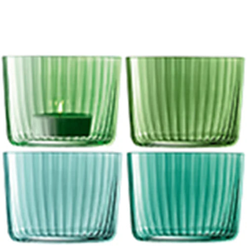Gems Tealight Holder H6cm Assorted Jade x 4