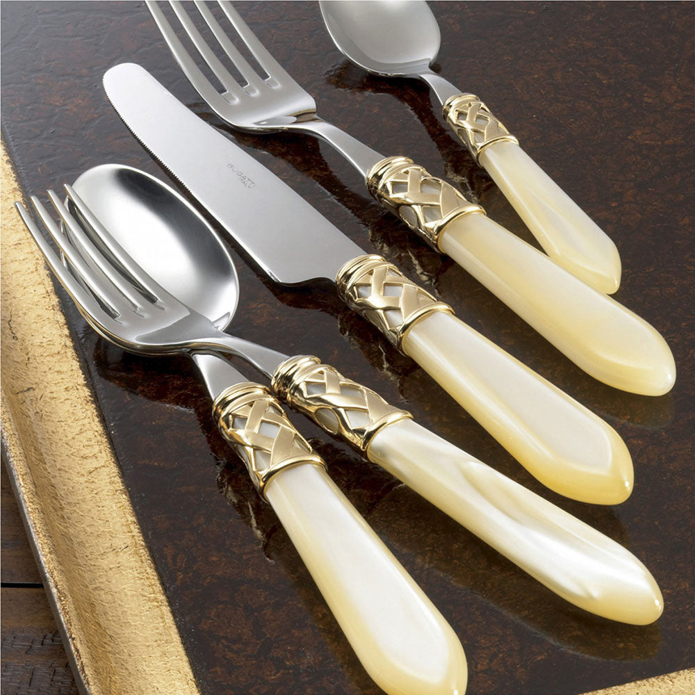 Aladdin Ivory Gold Cutlery Bugatti, serving ware, Spoon set
