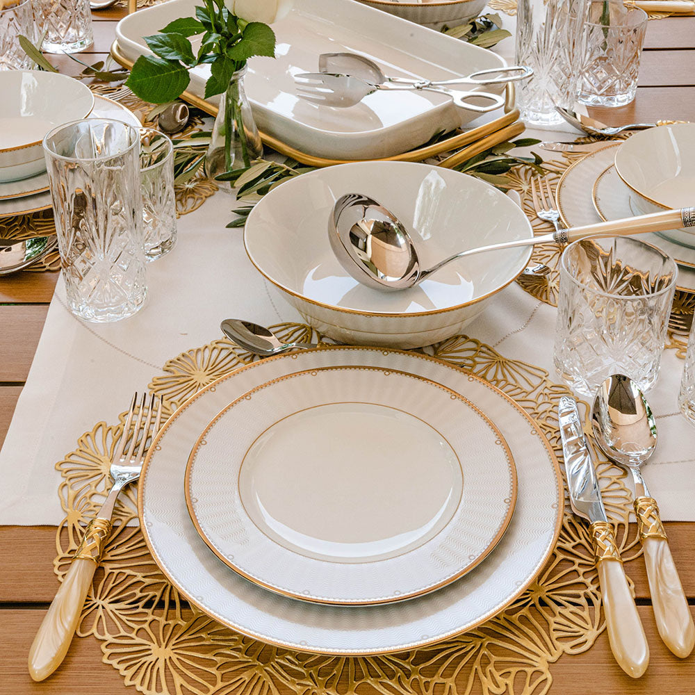 Aladdin Ivory Gold Cutlery Bugatti,  luxurious gold cutlery set in Dubai, perfect serving ware for every occasion