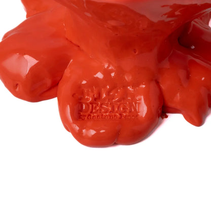 Flower Vase - Clear Light Fuchsia, Clear Emerald And Matt Orange