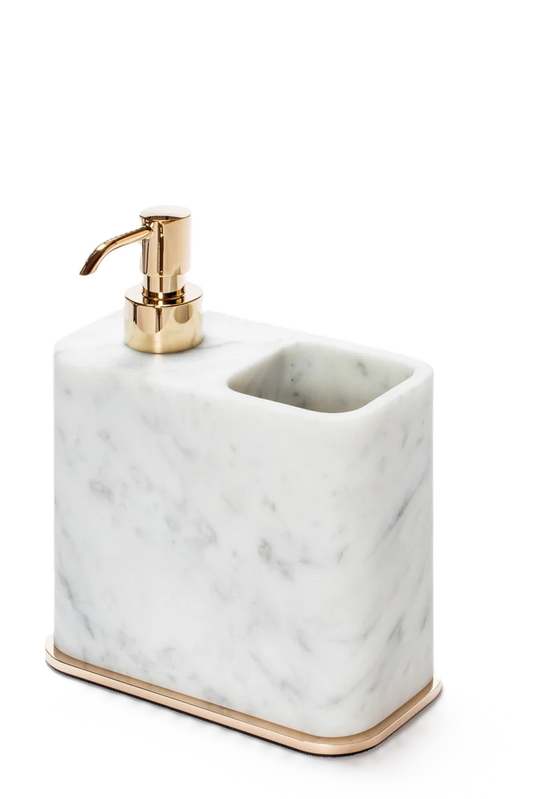 Polo Marble Soap Dispenser And Toothbrush Holder