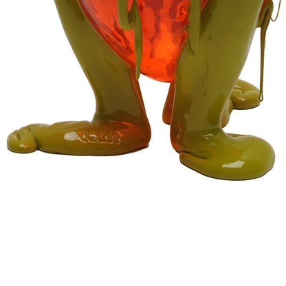 Clear Special Vase - Clear Orange, Matt Dusty Green