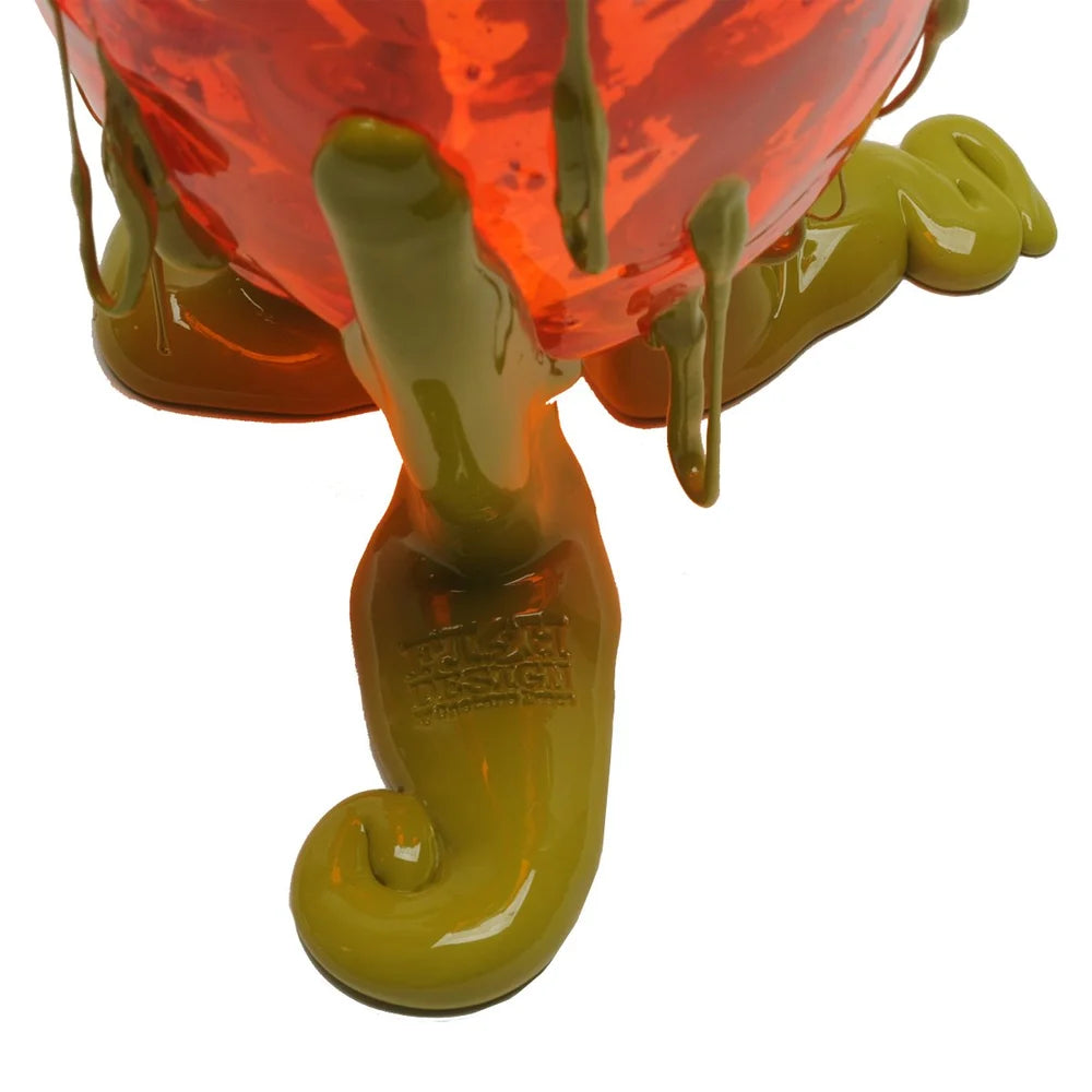 Clear Special Vase - Clear Orange, Matt Dusty Green